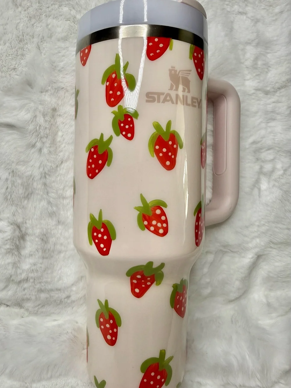 Custom Hand painted Strawberry Stanley Tumbler 40oz